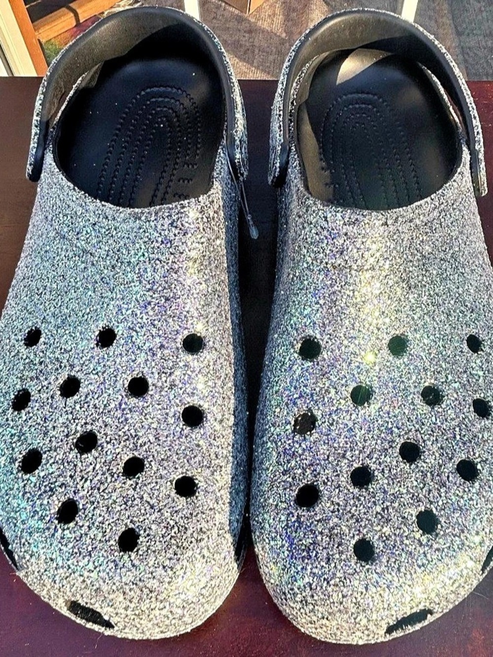 Crocs Classic Glitter Clog Silver Men’s US 13